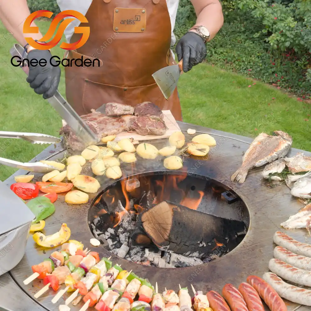 Corten Steel GN-BBQ-223 дровяной костер и гриль image 5