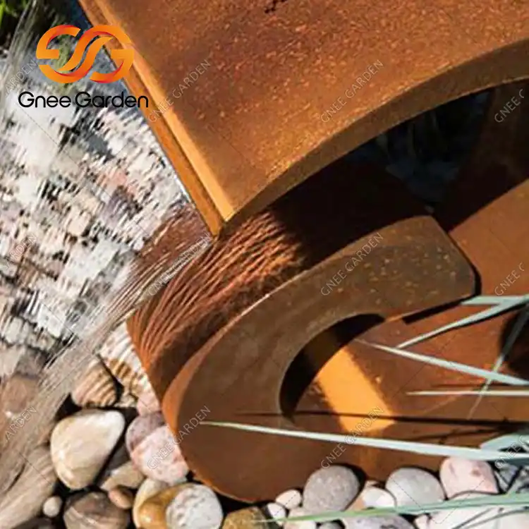 Cталь Corten GN-WF-066 Наружный водопадный фонтан для сада image