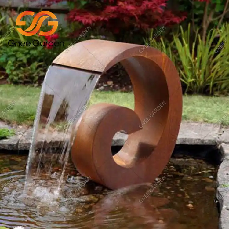 Cталь Corten GN-WF-066 Наружный водопадный фонтан для сада image 4