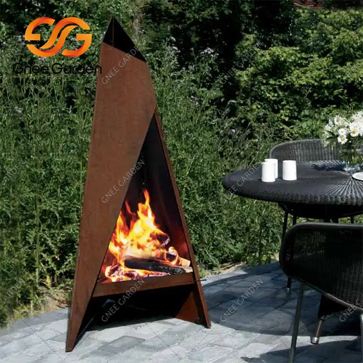 Corten Steel GN-FP-415 Наружная современная камина image 3