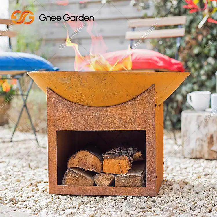Очаг из ржавеющей стали Corten для сада, патио и кемпинга на открытом воздухе image 4
