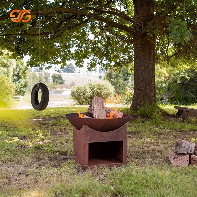 Очаг из ржавеющей стали Corten для сада, патио и кемпинга на открытом воздухе image 2