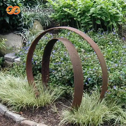 Круглая садовая скульптура из стали Corten GN-SS-016 image 3