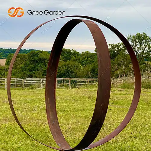 Круглая садовая скульптура из стали Corten GN-SS-016 image 5
