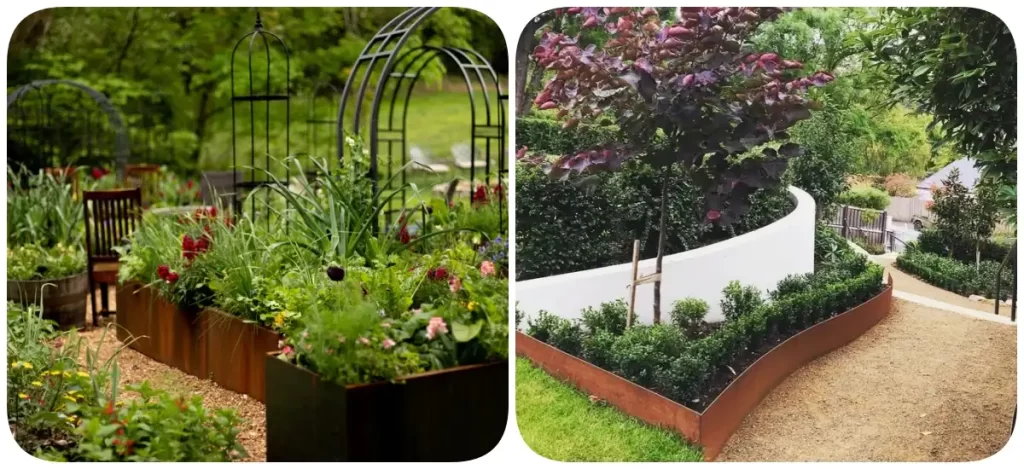 Садовый бордюр из кортеновской стали