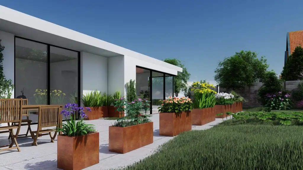 Ящики-кашпо из кортеновской стали: простое решение для любого сада image